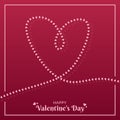 Happy ValentineÃ¢â¬â¢s Day Modern Square Poster Vector Illustration. February 14 celebration. Viva Magenta Glowing String Heart