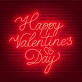 Happy Valentine s day neon lettering sign.