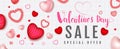 Happy ValentineÃ¢â¬â¢s Day,Pink watercolor style,Sale promotion banner Royalty Free Stock Photo