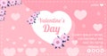 Happy Valentine`s Day Post Template Flat Design Illustration Editable of Square Background for Social media, Love Greeting Card Royalty Free Stock Photo