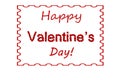 Happy Valentine`s day red roses lettering framed background