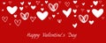 Happy Valentine`s Day. Romantic background for the decoration of the lovers` holiday. Love. A sweet heart on a red background. Royalty Free Stock Photo