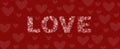 Happy Valentine`s Day. Romantic background for the decoration of the lovers` holiday. Love. A sweet heart on a red background. Royalty Free Stock Photo