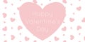 Happy Valentine\'s Day. Valentine\'s day rose pink hearts. Vector hand drawn banner with hearts Royalty Free Stock Photo