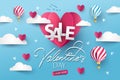 Happy Valentines Day Sale banner, poster or flyer Royalty Free Stock Photo