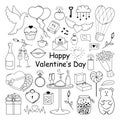 Happy Valentine\'s Day. Set of cute hand drawn elements