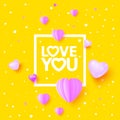 Happy Valentine's day. Spring background with hearts Royalty Free Stock Photo