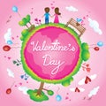 Happy valentine's day story love cartoon