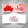 Happy Valentine`s day stylish banner set