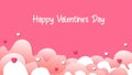 Happy valentine\'s day template with pink color background