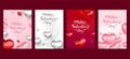 Happy Valentine\'s Day template set. For Social Media post, flyer, poster, banner, cover design Royalty Free Stock Photo