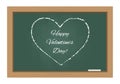 Happy valentines day text on chalkboard