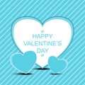 Happy valentine`s day with triple hearts background