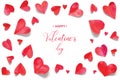 Valentine`s Day greeting card. Watercolor hearts Royalty Free Stock Photo