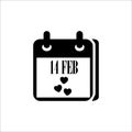 Happy Valentine`s Day vector icon on white background Royalty Free Stock Photo