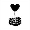 Happy Valentine`s Day vector icon on white background Royalty Free Stock Photo