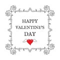 Happy Valentine`s Day. Vintage, retro style. Postcard for invita