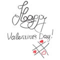 Happy Valentine`s Day on a white background