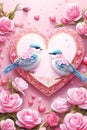 Happy valentine\'s greeting card, concept of love confession. e