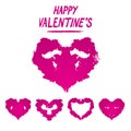 Happy Valentine`s postcard Rorschach test style. Detailed Royalty Free Stock Photo