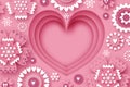 Happy Valentine's Day. Abstract Pink Floral Greeting card. International Happy Women's Day. 8 March holiday paper cut Royalty Free Stock Photo