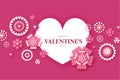 Happy Valentine's Day. Abstract Pink Floral Greeting card. International Happy Women's Day. 8 March holiday paper cut Royalty Free Stock Photo