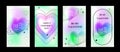 Happy Valentine's Day greeting card set. Gradient. Typography poster. y2k aesthetic. Social media template. Digital Royalty Free Stock Photo