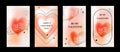 Happy Valentine's Day greeting card set. Gradient. Typography poster. y2k aesthetic. Social media template. Digital Royalty Free Stock Photo