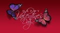 Happy Valentines Butterflies greeting graphic background