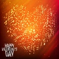 Happy Valentines day background with shining heart Royalty Free Stock Photo