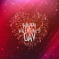 Happy Valentines day background with shining heart Royalty Free Stock Photo
