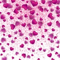 Happy Valentines day background with shining pink heart of particles. Vector illustration Royalty Free Stock Photo