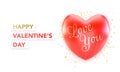 Happy Valentines Day banner with red heart. Vector illustration Royalty Free Stock Photo