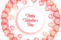 Happy valentines day beautiful circular frame banner design Royalty Free Stock Photo