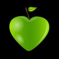 Happy Valentines Day card with apple heart. Vector