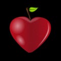 Happy Valentines Day card with apple heart. Vector