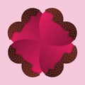 Happy Valentines Day card. Chocolate hearts. Vector