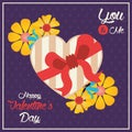 Happy valentines day card with chocolates heart gift