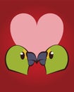 Happy valentines day card with cute parrots couple Royalty Free Stock Photo