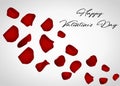 Happy Valentines Day card with petals