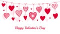 Happy valentines day card heart love text vector Royalty Free Stock Photo