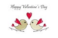 Happy Valentines Day card with love birds Royalty Free Stock Photo