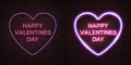 Happy Valentines Day card with heart, neon letters Royalty Free Stock Photo