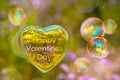 Happy Valentines Day card, soap bubble Royalty Free Stock Photo