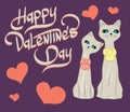 Happy Valentines Day card with two cats.