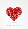 Happy Valentines Day celebration with red heart. Royalty Free Stock Photo