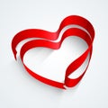 Happy Valentines Day celebration with red heart shape. Royalty Free Stock Photo