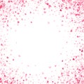 Happy valentines day concept. Heart vector pink confetti splash.