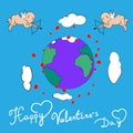 Happy Valentines day Cupid vector