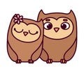 Happy valentines day, cute couple owls love romantic